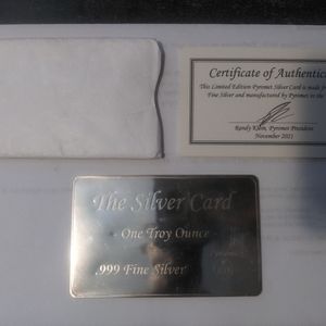 one troy ounce silver .999+ fine silver limited edition